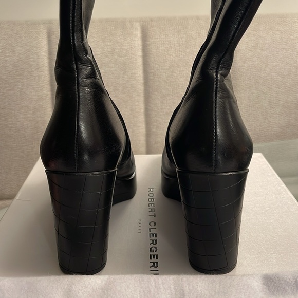 Robert Clergerie Agneau Noir d Noire Wedge Boot - Black - Size 7.5 - Picture 3 of 6